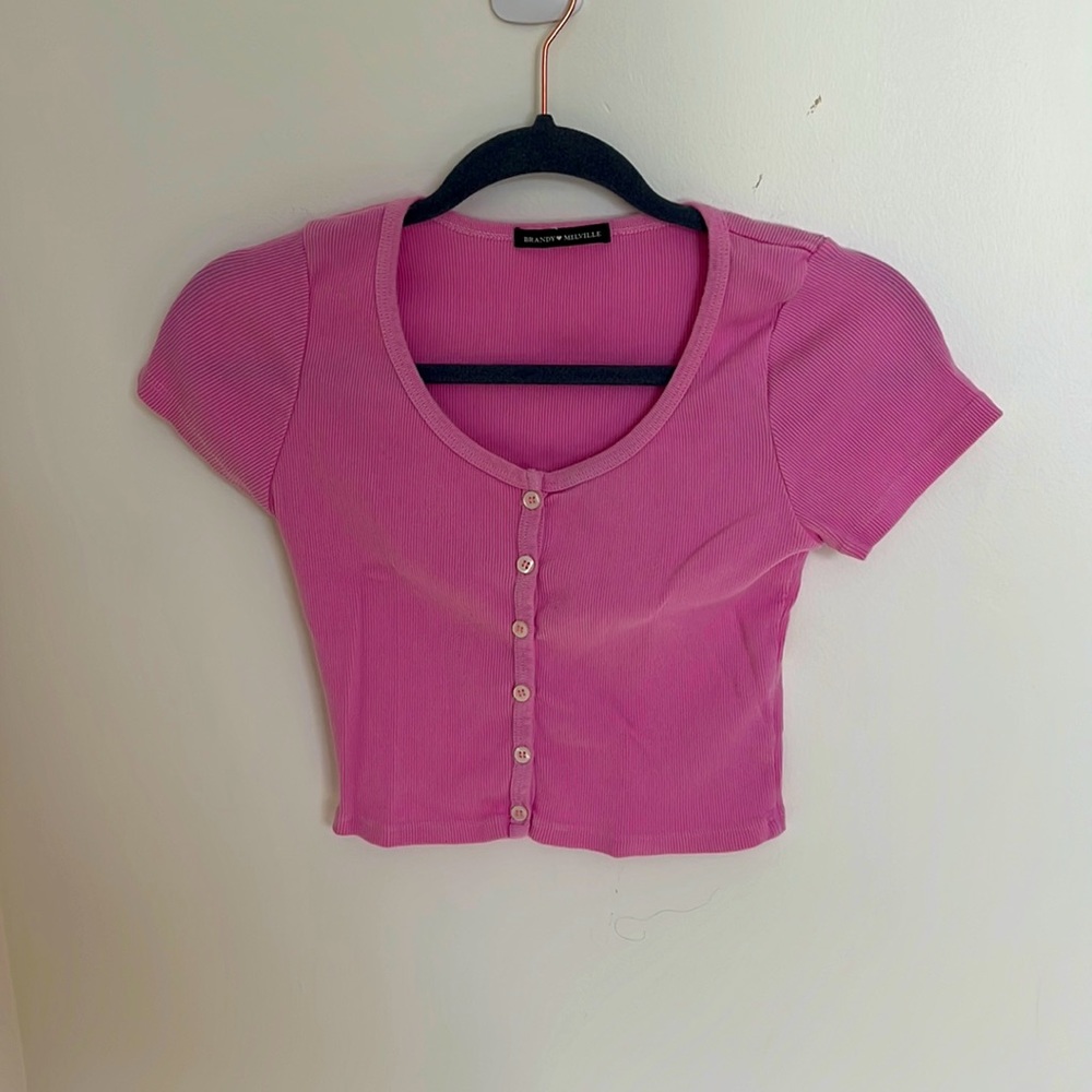 Rare Brandy Melville Pink Zelly Top